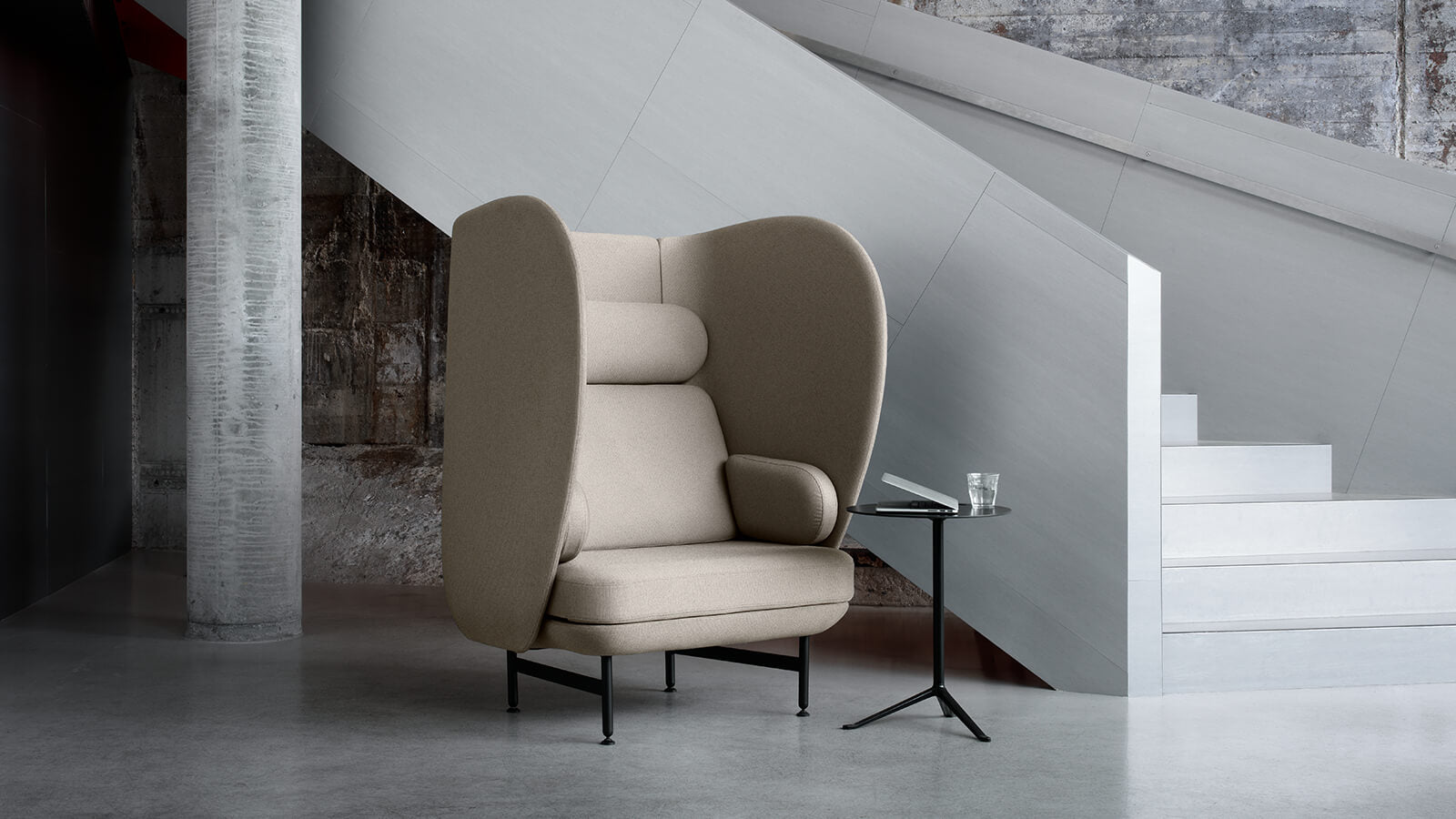 Plenum 2 Seater Sofa, Black Powdercoat