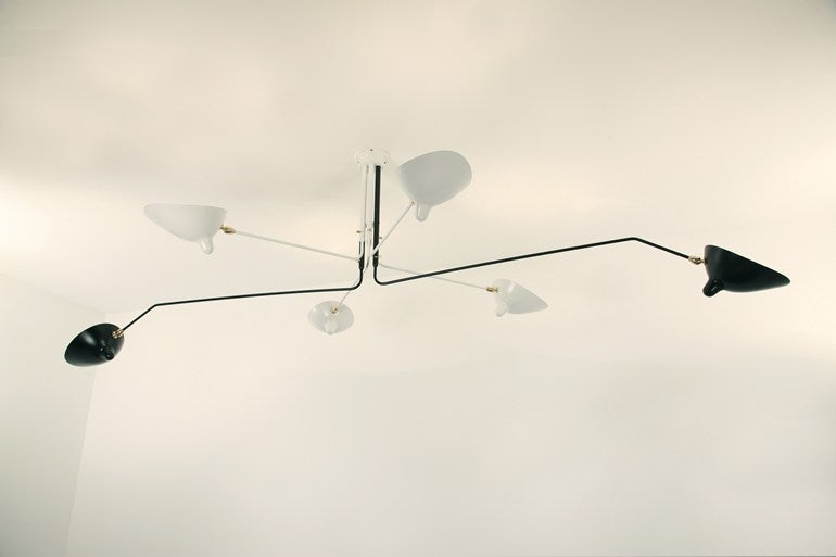 Ceiling Lamp 6 Rot. Arms B&W