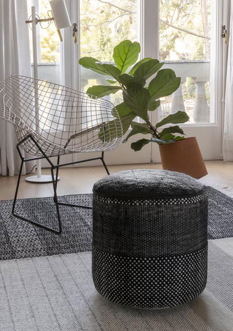 Tres Persian Pouf - Small, Black