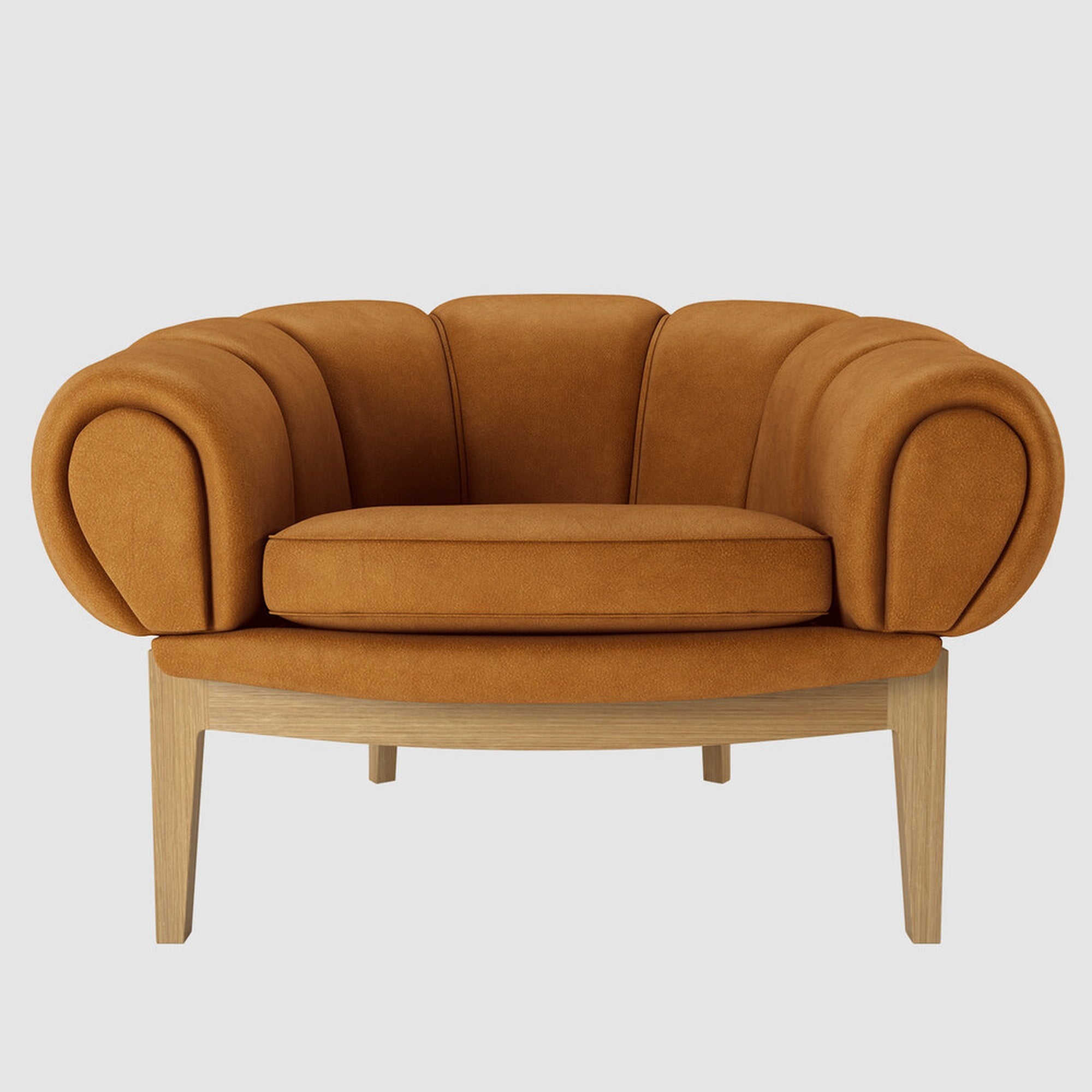 Croissant Lounge - Full Uphol, Fab, Oak