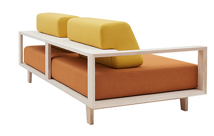 Wood 2-Seater Sofa/Sofa Bed