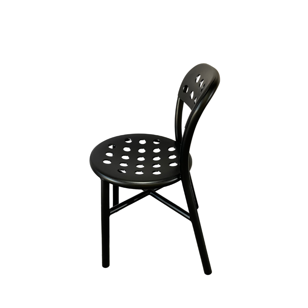 Pipe Chair With Holes - Matt Black