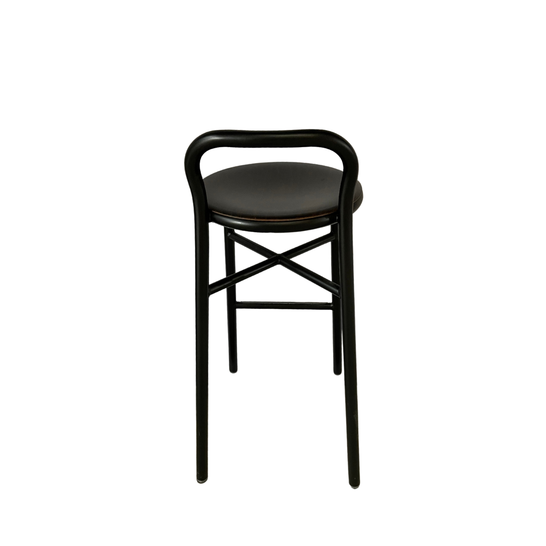 Pipe High Bar Stool with Holes - Timber