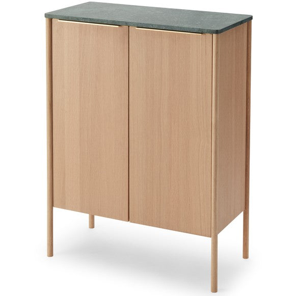 Jut High Cabinet Oiled Oak / Brass