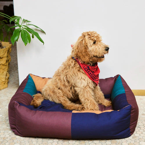 HAY Dogs Bed - Large, Burgundy, Green