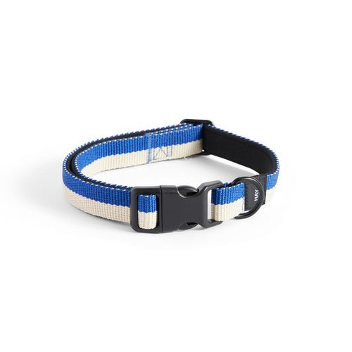 HAY Dogs Collar Flat, S/M - Blue, Off-White