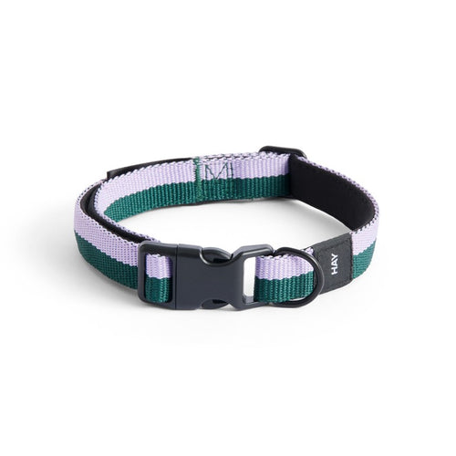 HAY Dogs Collar Flat, S/M - Lavender, Green