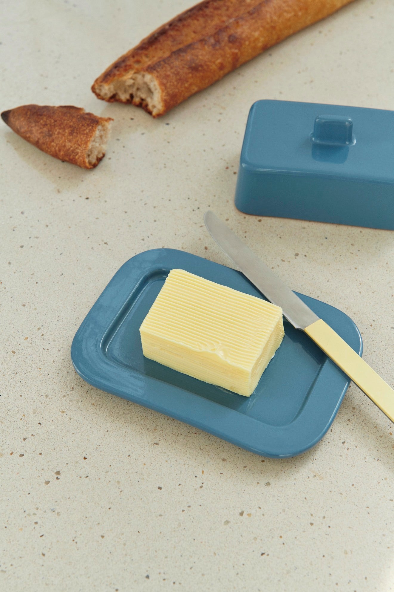 Barro Butter Dish, Dark Blue