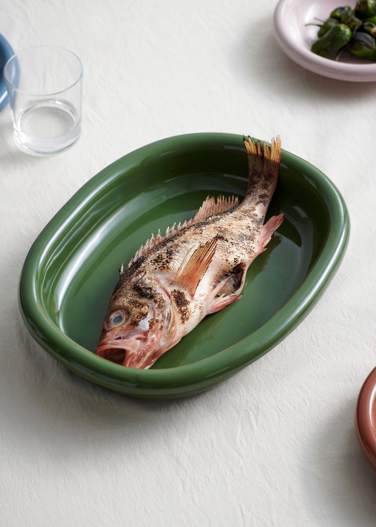 Barro Oval Dish, Large Green