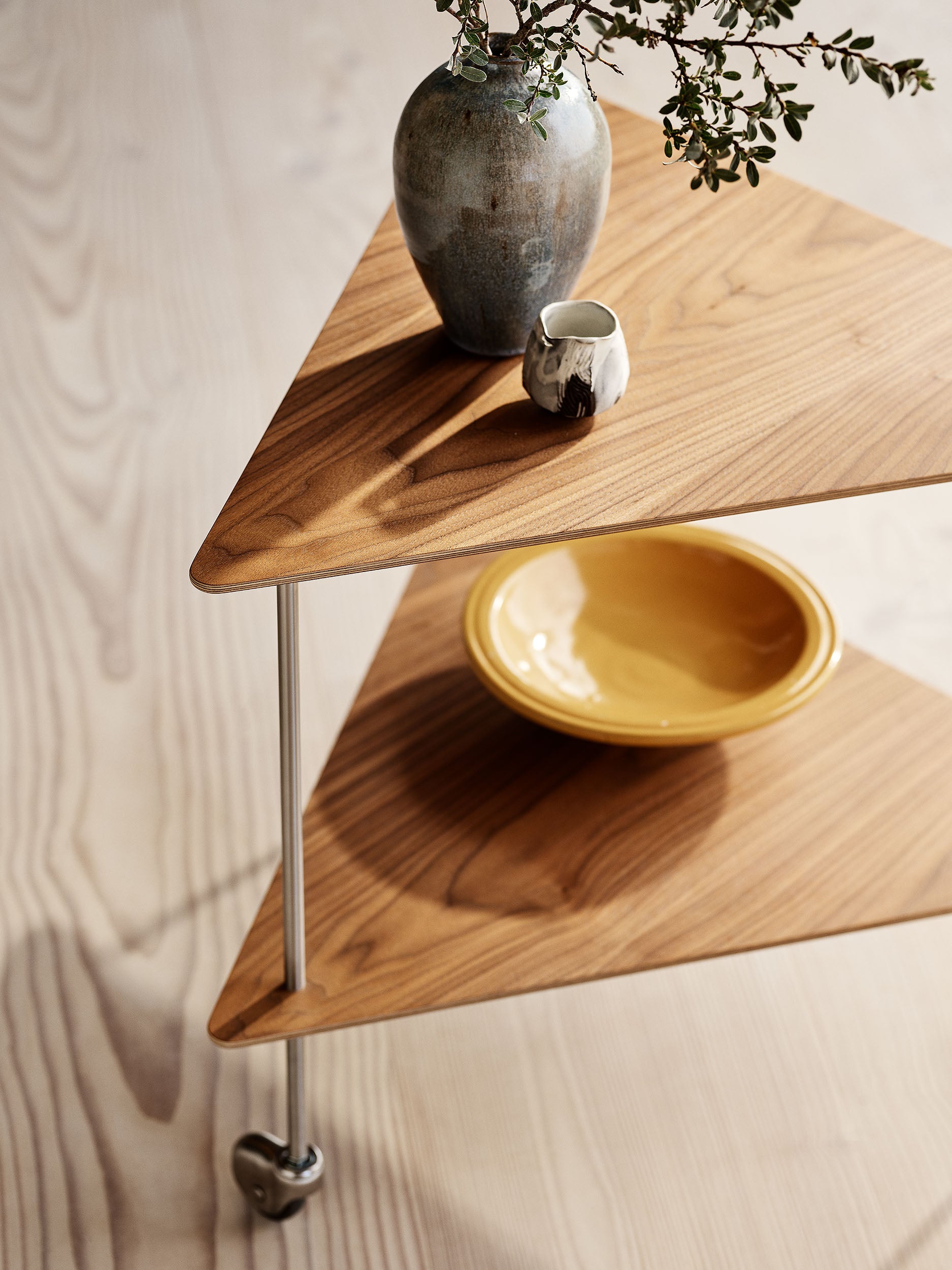 AJ Trolley Side Table Walnut