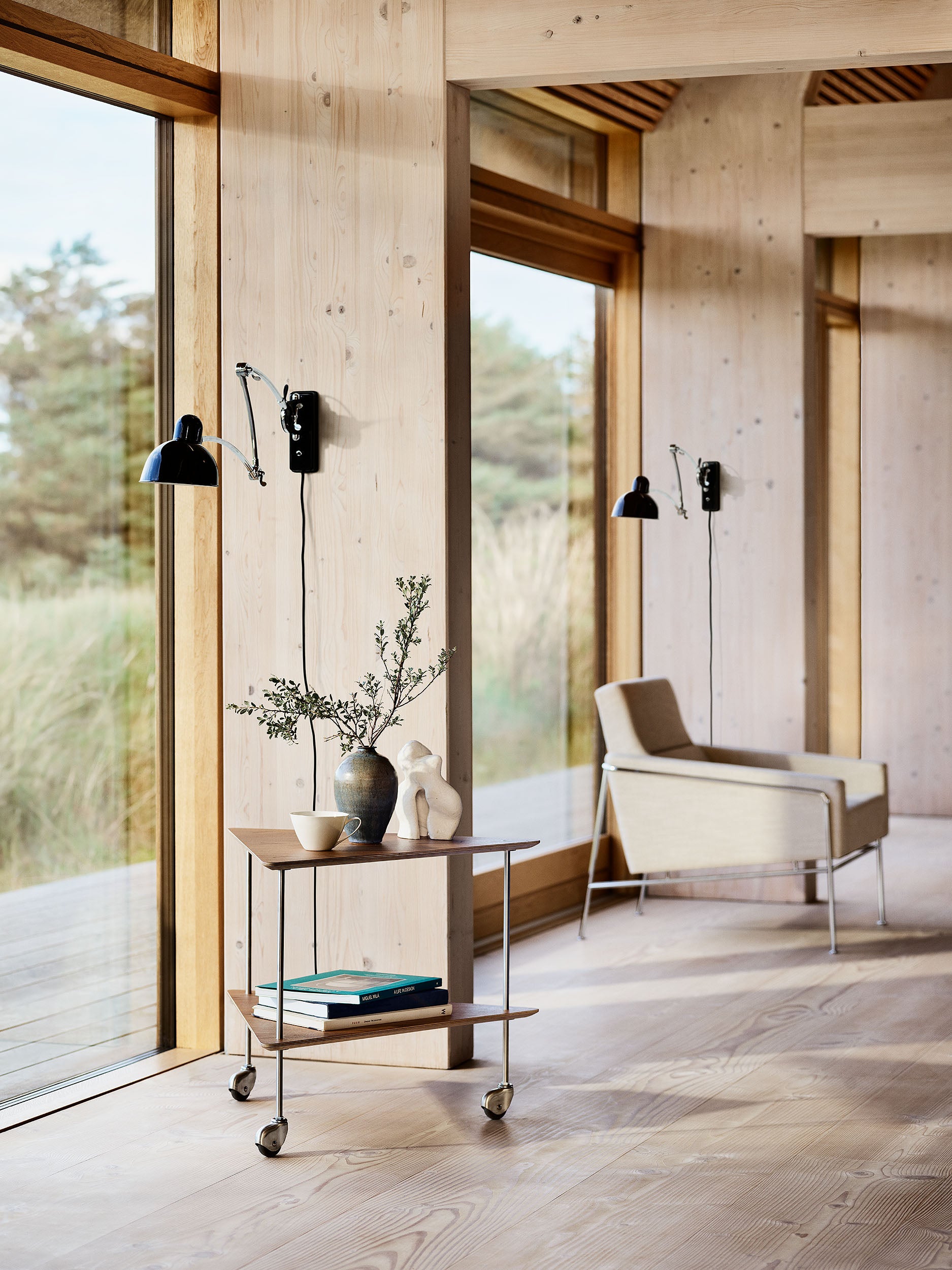 AJ Trolley Side Table Walnut