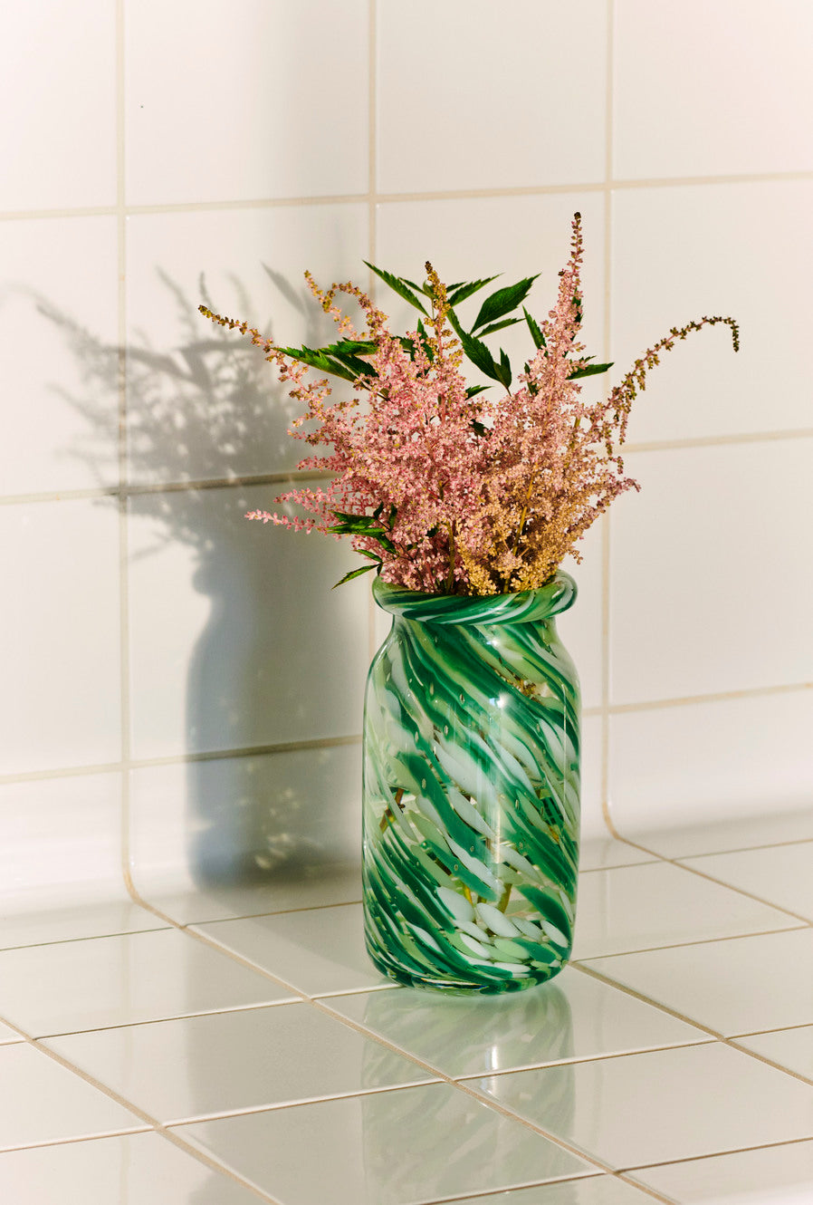 Splash Vase Roll Neck, S, Green Swirl