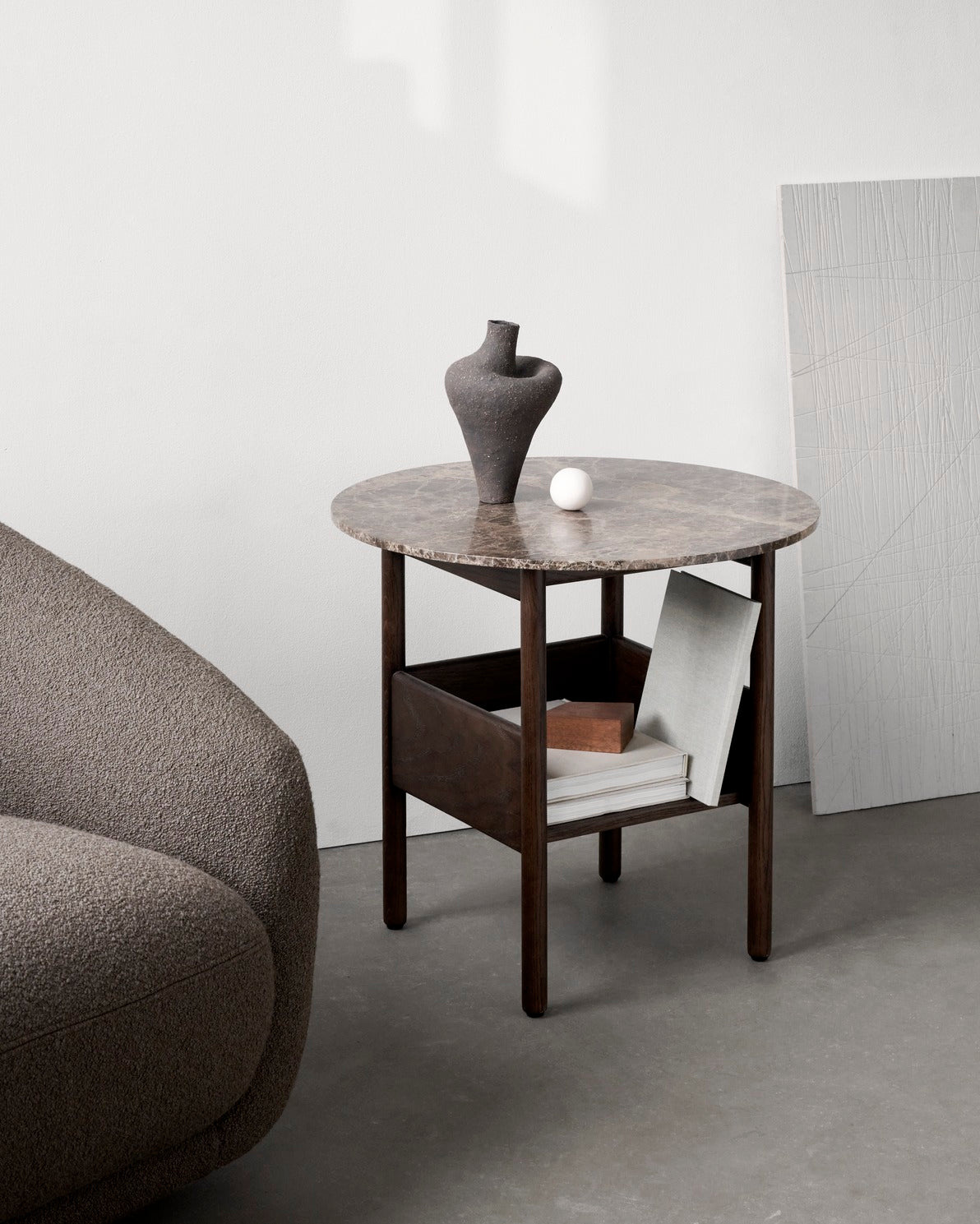 Collect Side Table, Round, Dark Brown