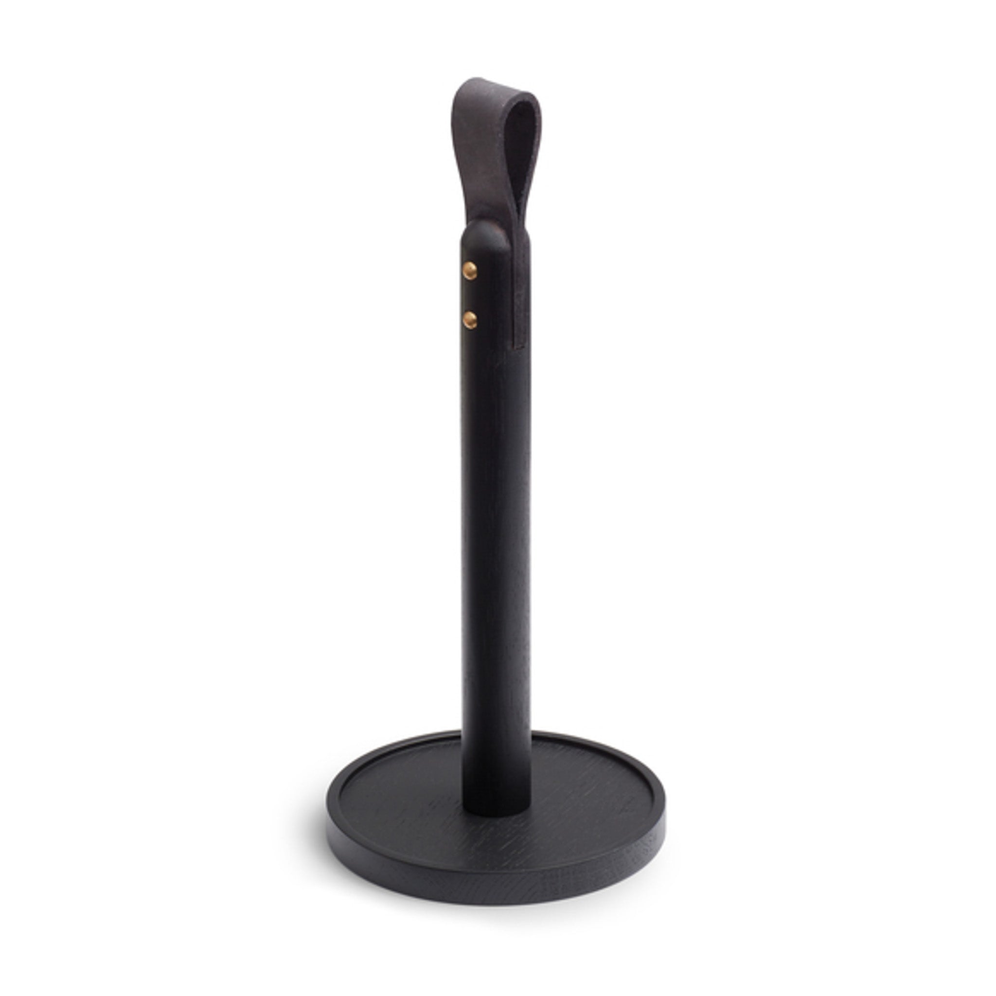 Norr Paper Towel Holder Oak/Blck/Leather