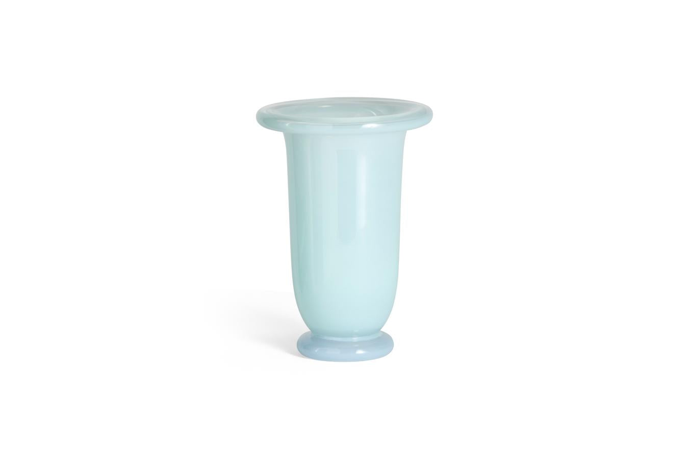 Empire Vase - Medium, Ice Blue with Blue Base