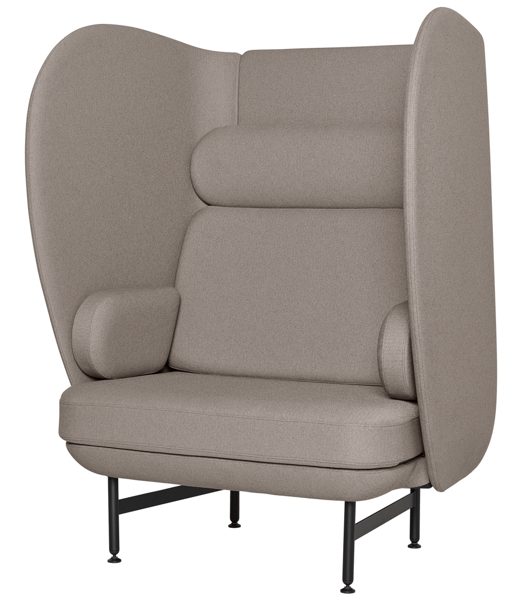 Plenum 1 Seater Sofa, Black Powdercoat
