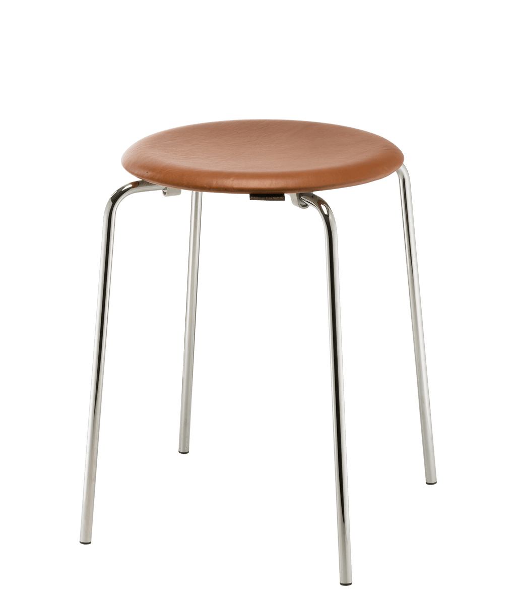 Dot Stool, Walnut Leather