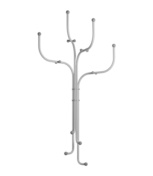 Coat Tree Wall - Light Grey/Grey Knobs