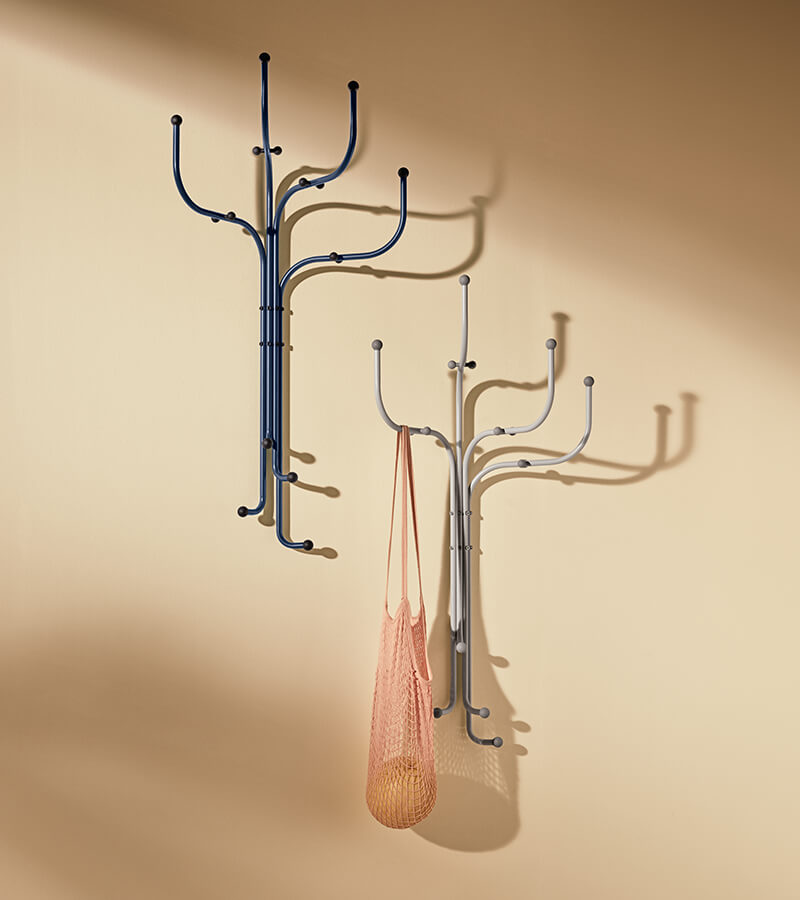 Coat Tree Wall - Dark Blue/Black Knobs