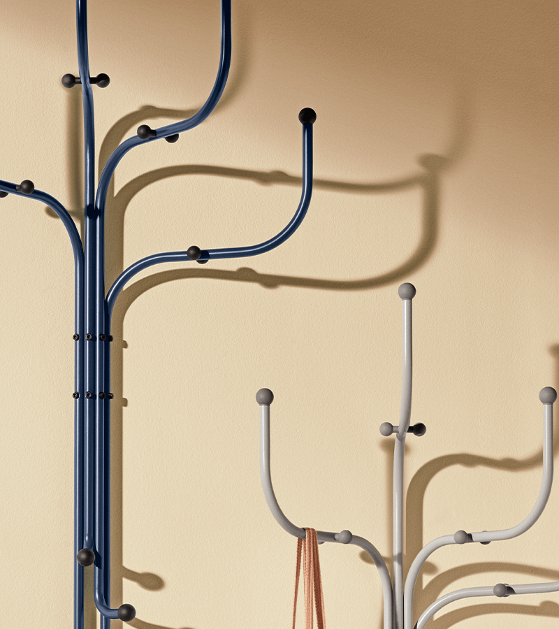 Coat Tree Wall - Light Grey/Grey Knobs