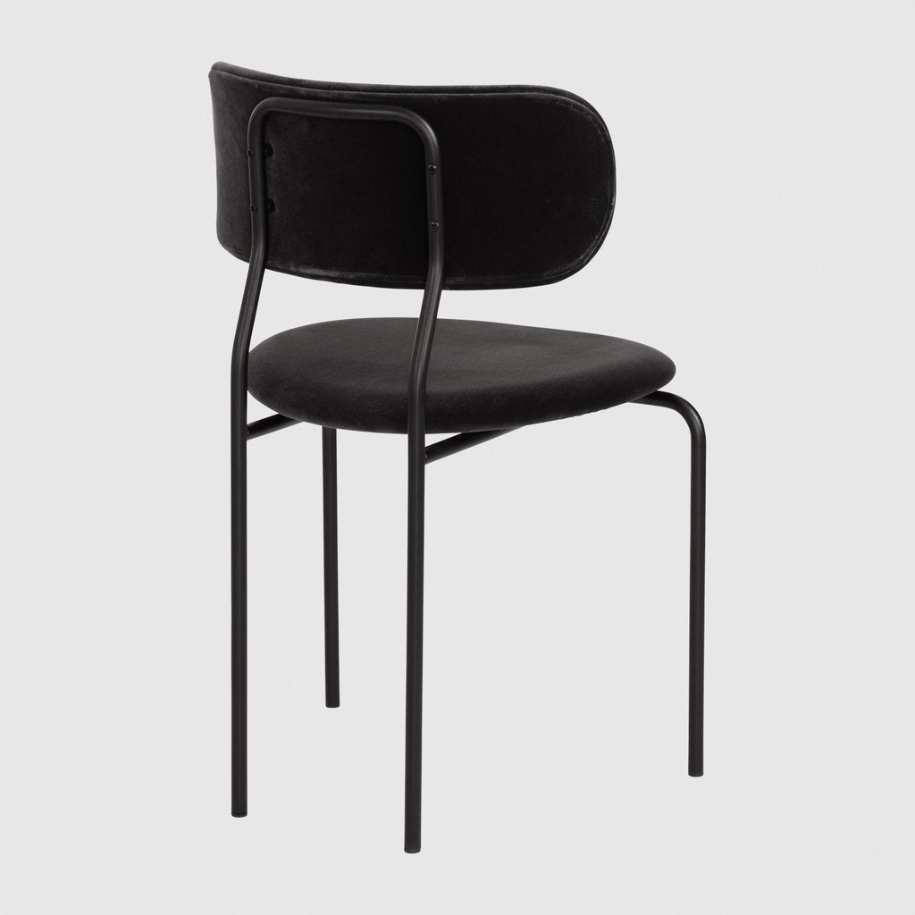 Coco Dining Chair Fully Uphol, Black Bas