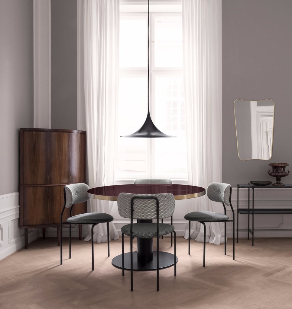 Coco Dining Chair Fully Uphol, Black Bas