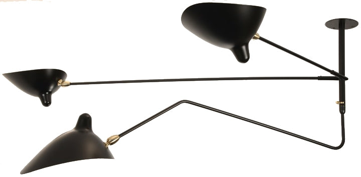 Rotating Sconce, 1 arm 2 rotation, black