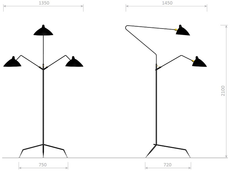 Lampadaire 3 Bras
