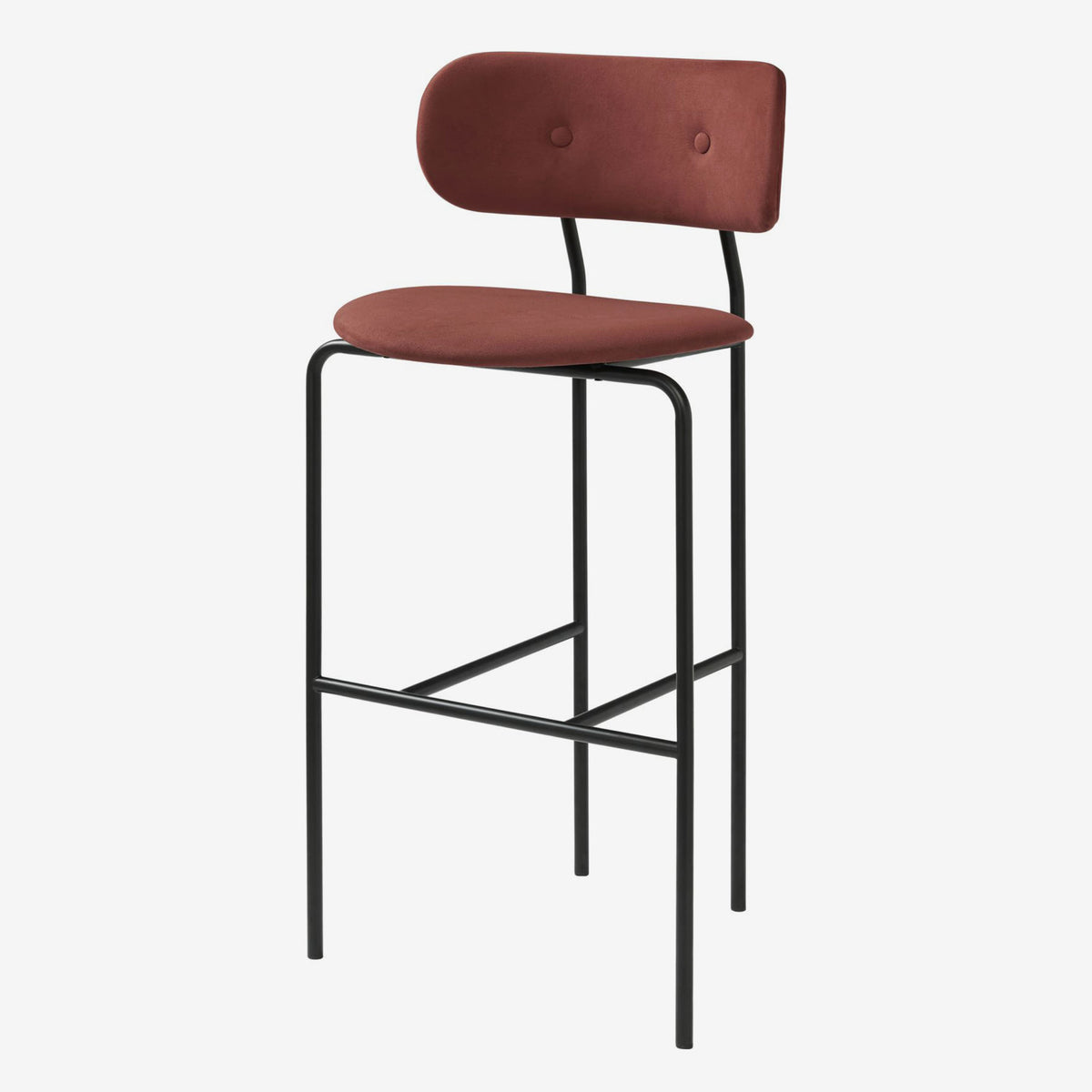 Coco Bar Chair Fully Uphol, 75 Black Bas