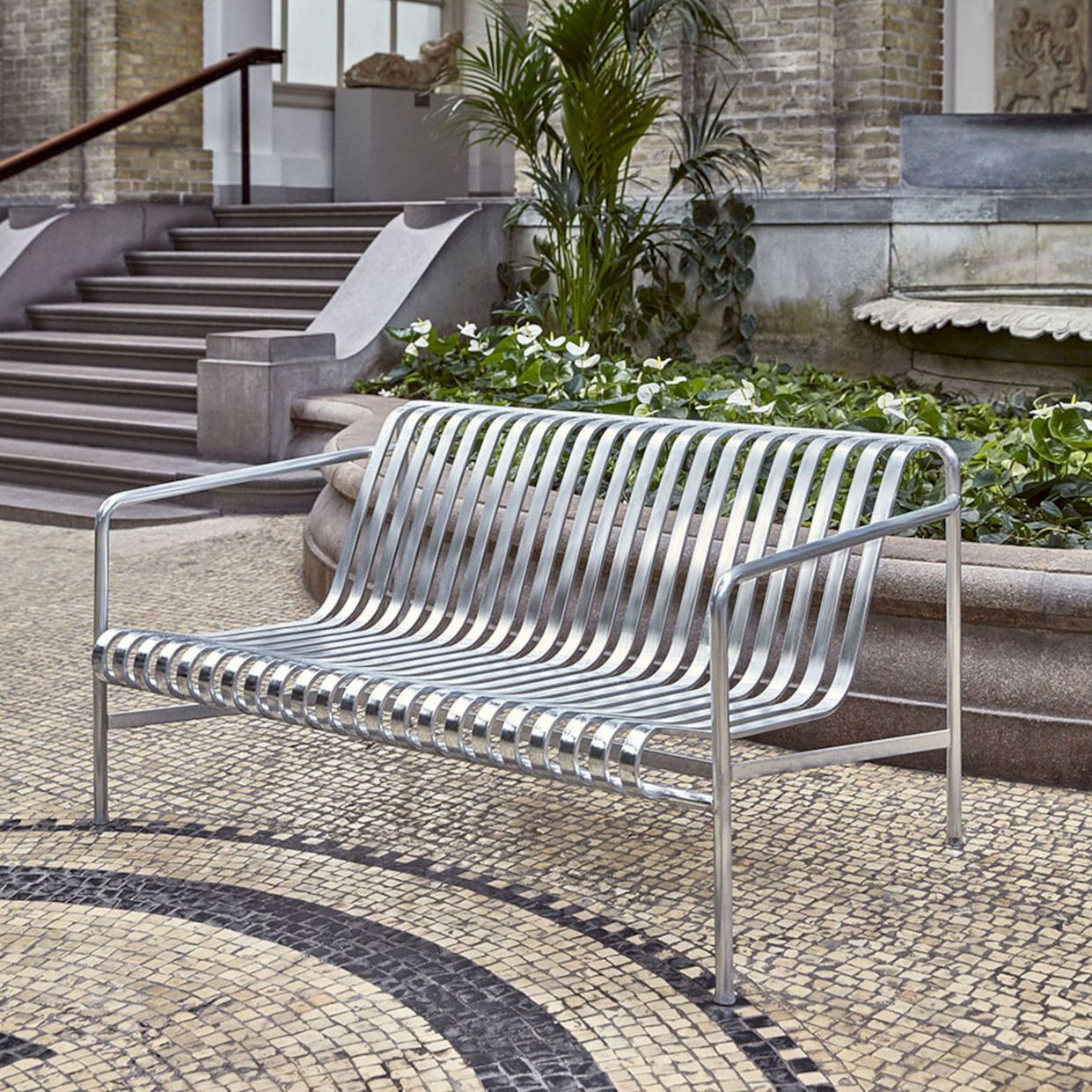 Palissade Dining Bench - Galvanised