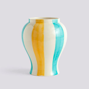 Sobremesa Stripe Vase Green and Yellow