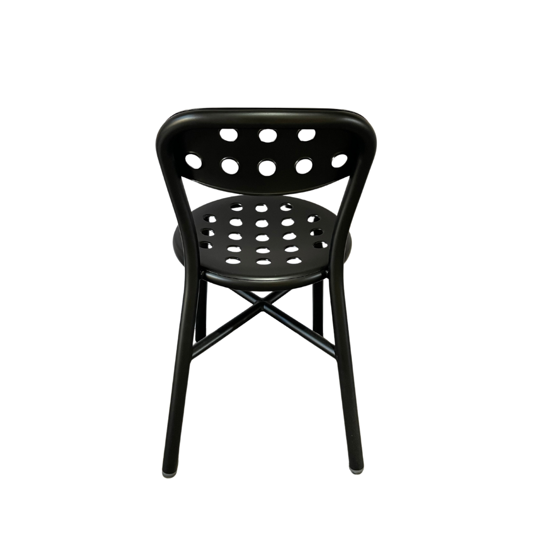 Pipe Chair With Holes - Matt Black