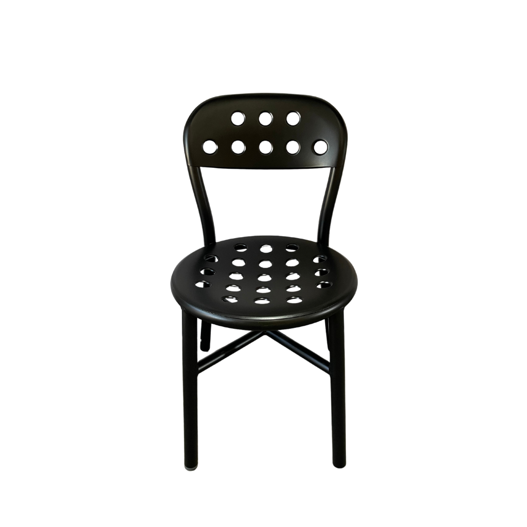 Pipe Chair With Holes - Matt Black