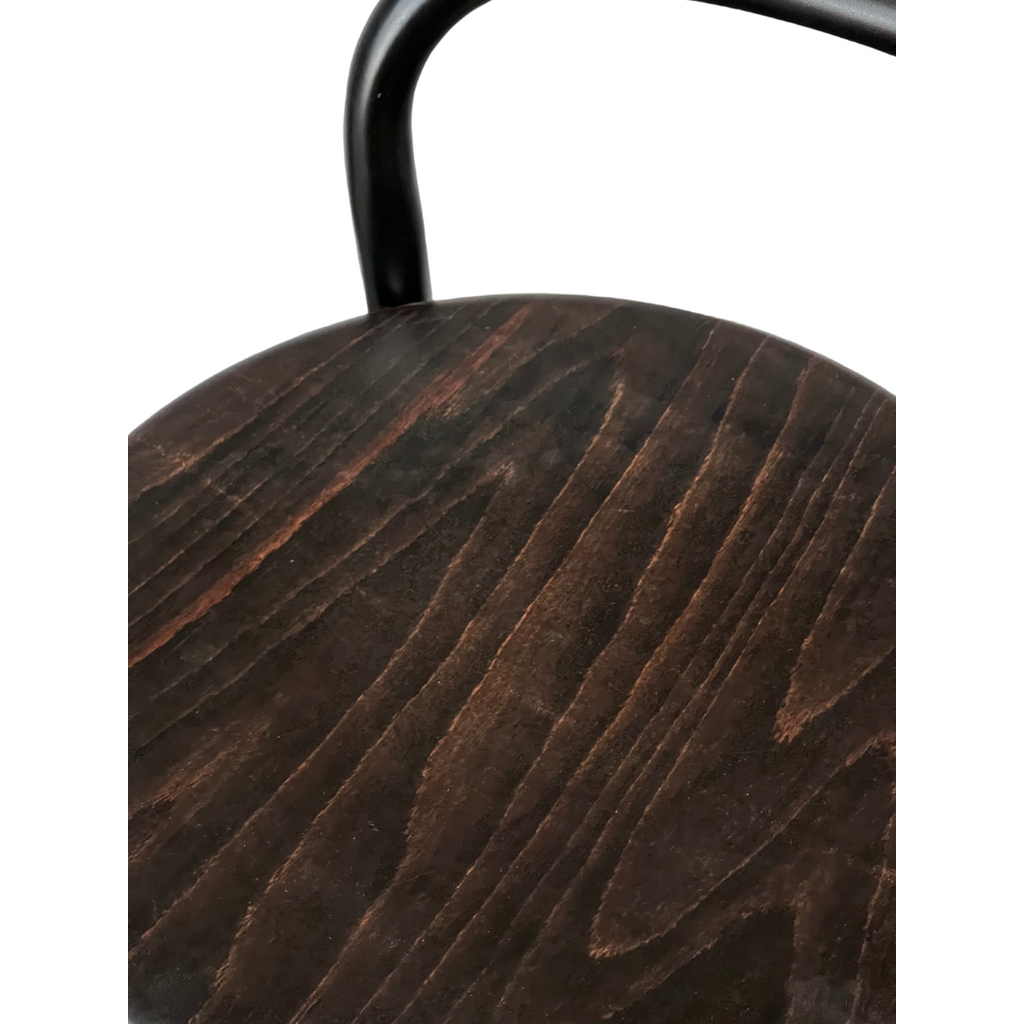 Pipe High Bar Stool with Holes - Timber