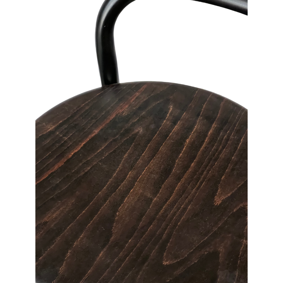 Pipe High Bar Stool with Holes - Timber