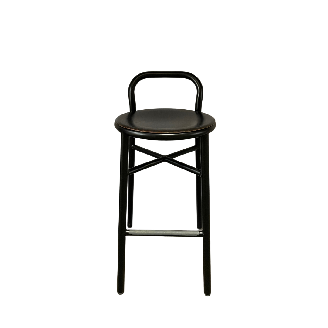 Pipe High Bar Stool with Holes - Timber