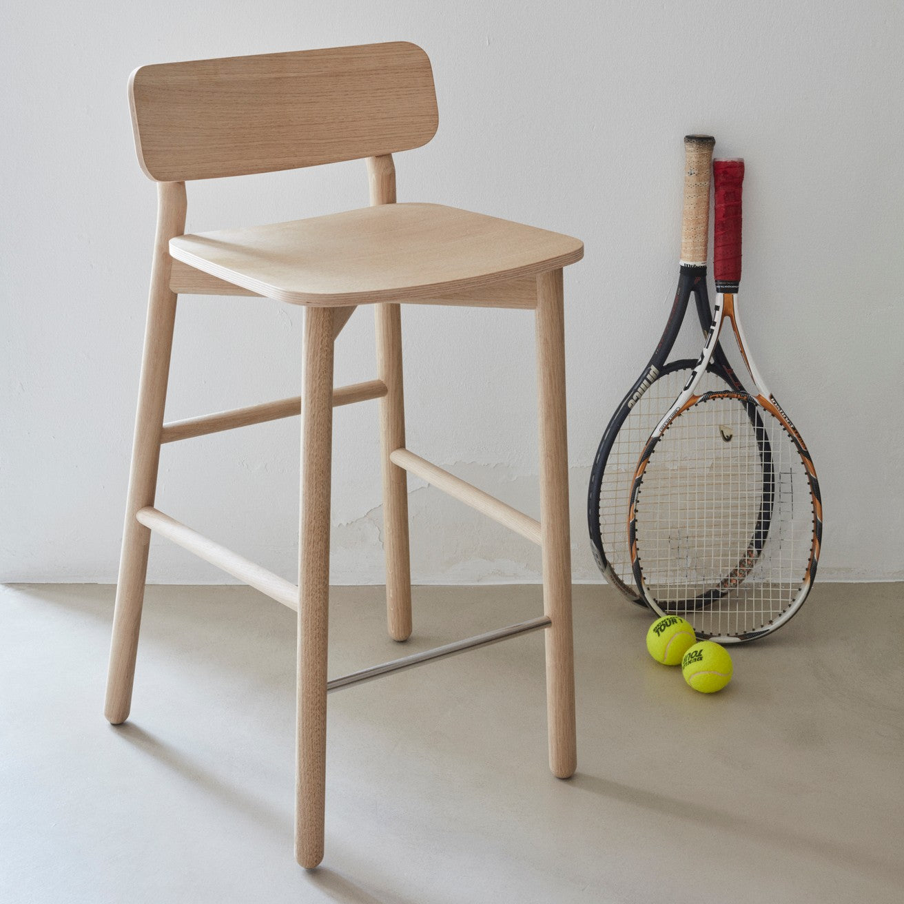 Hven Bar Stool Oak/Stainless Steel