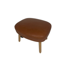 Ro Footstool Brown Leather by Fritz Hansen