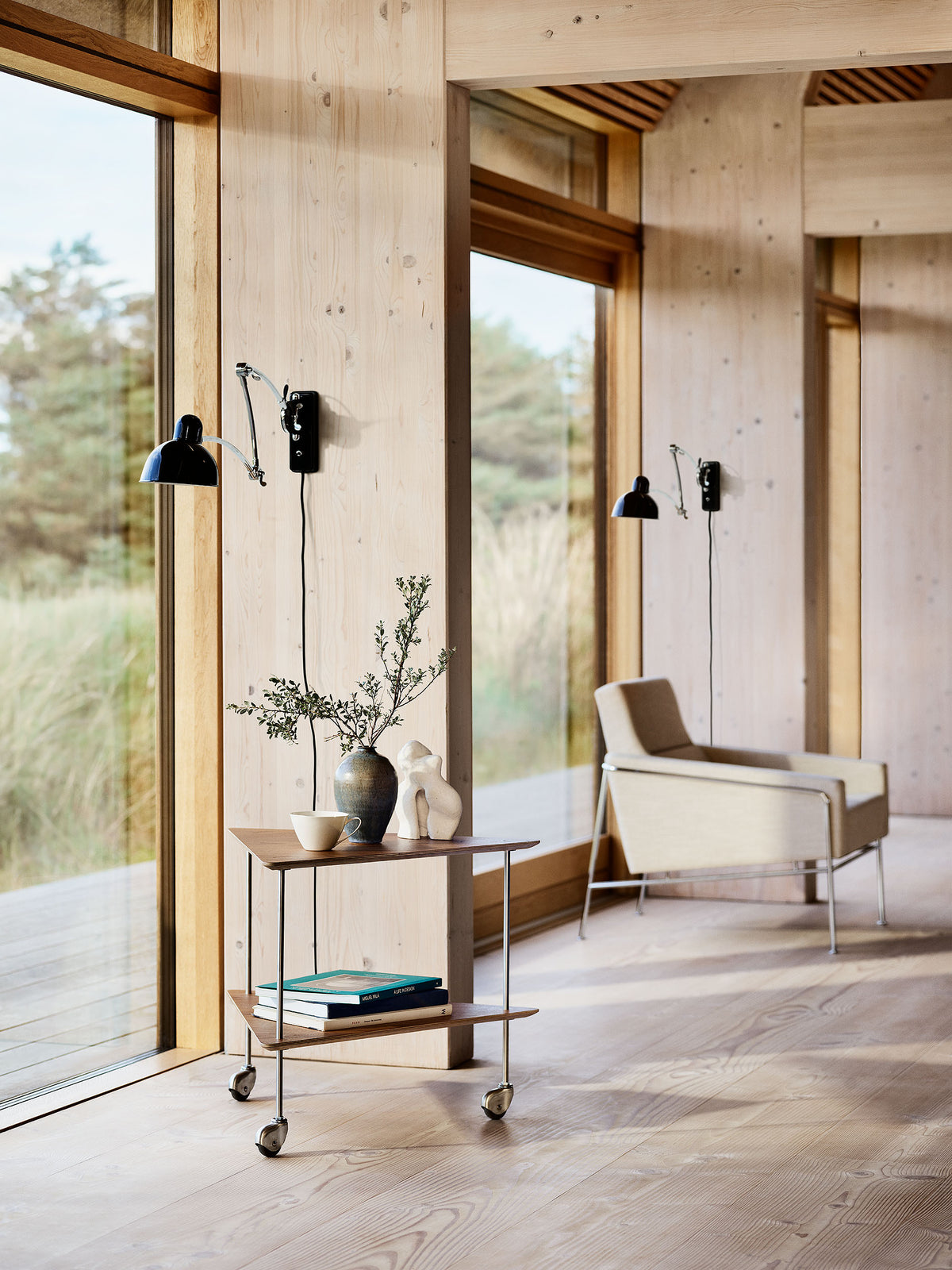 AJ Trolley Side Table Walnut