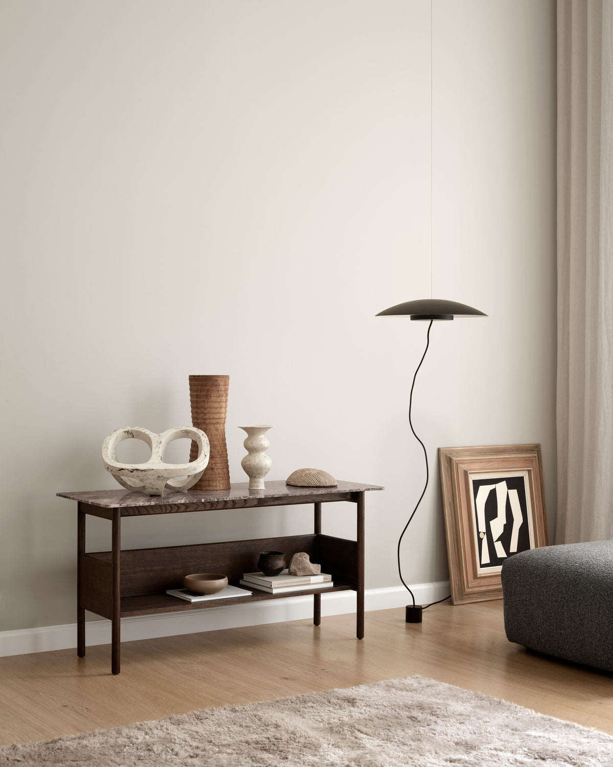 Collect Console Side Table. Low. D Brown