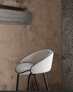 Folium Bar Stool with Leather Pipping