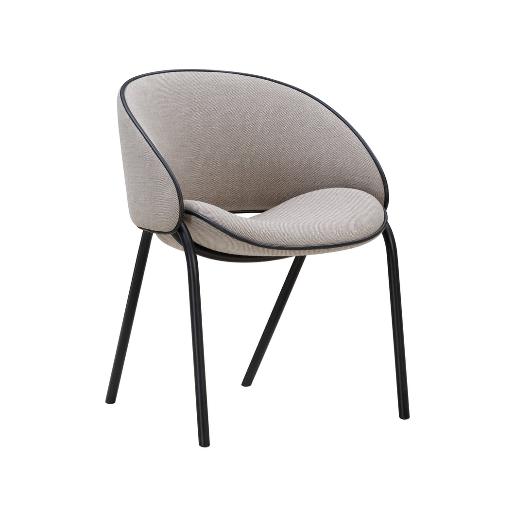 Folium Dining Chair with Leather Pipping