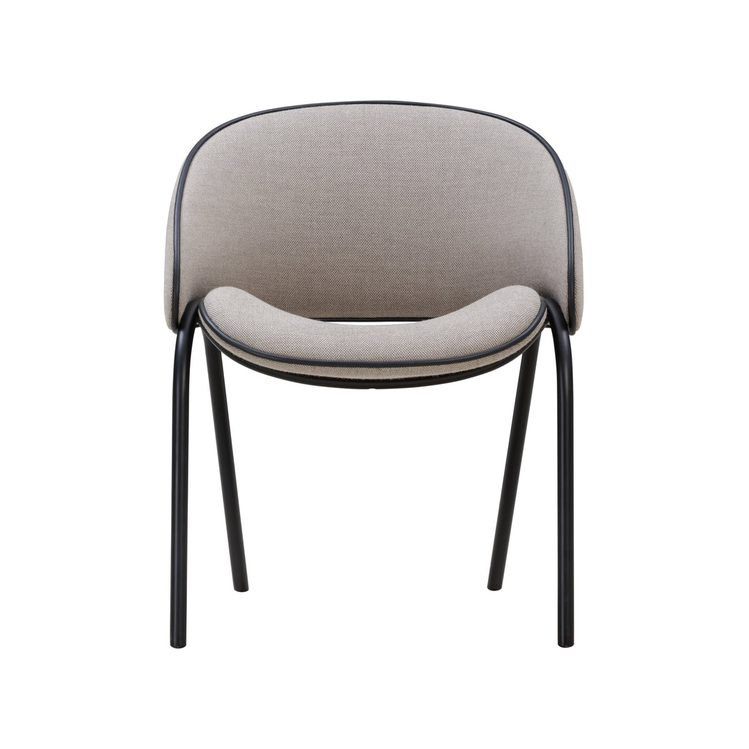 Folium Dining Chair with Leather Pipping