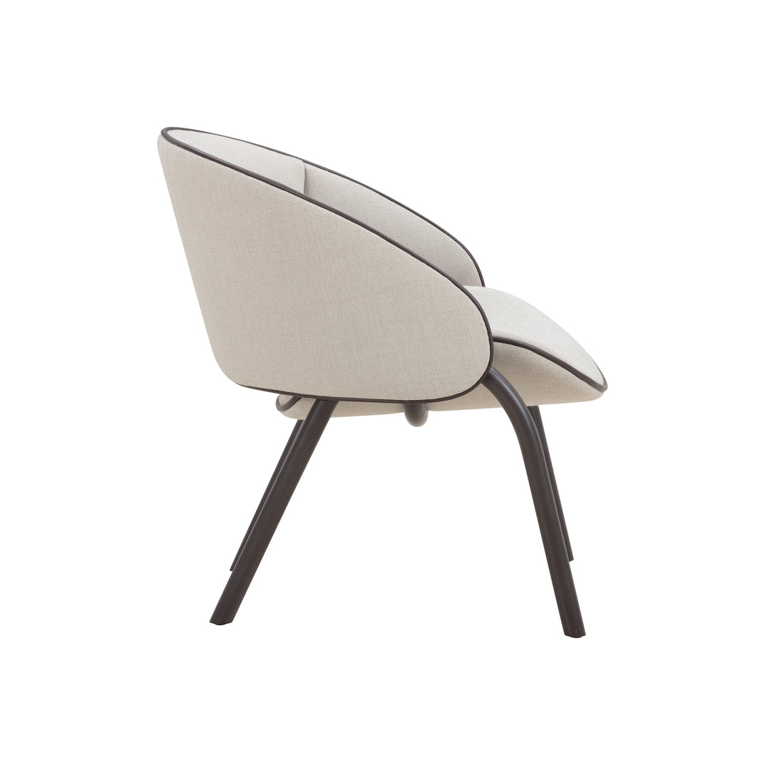 Folium Lounge Chair with Leather Pipping