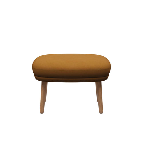 Ro Footstool Brown Leather by Fritz Hansen