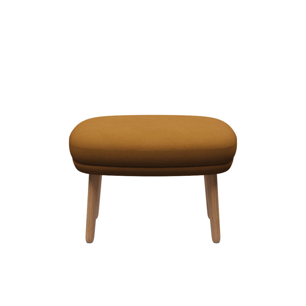 Ro Footstool Brown Leather by Fritz Hansen