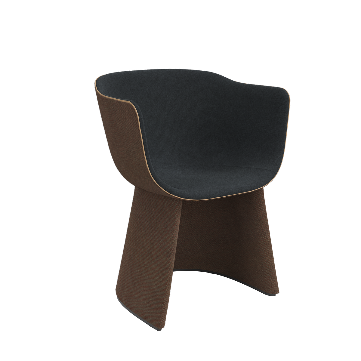Monolit Dining Chair With Leather Piping