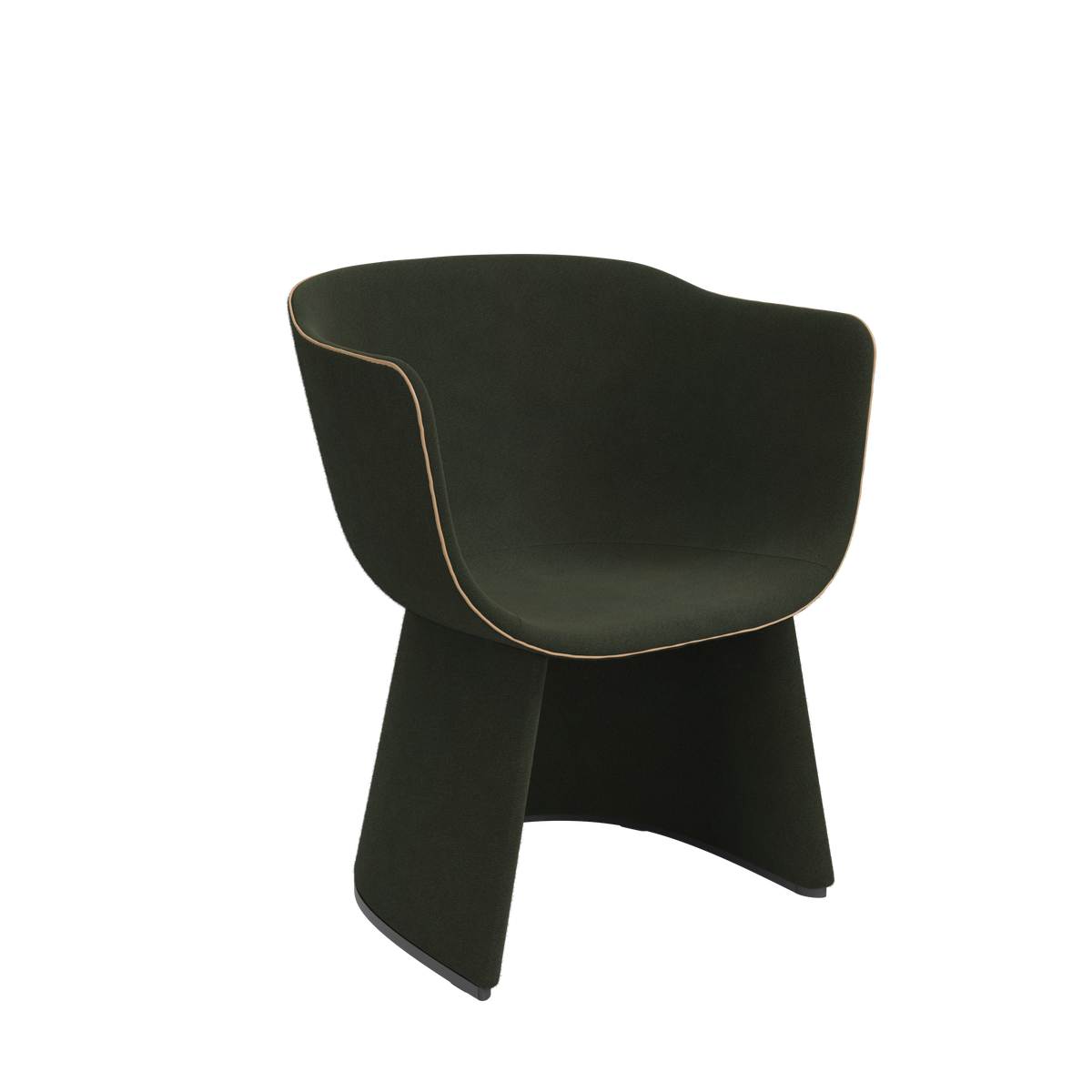 Monolit Dining Chair With Leather Piping