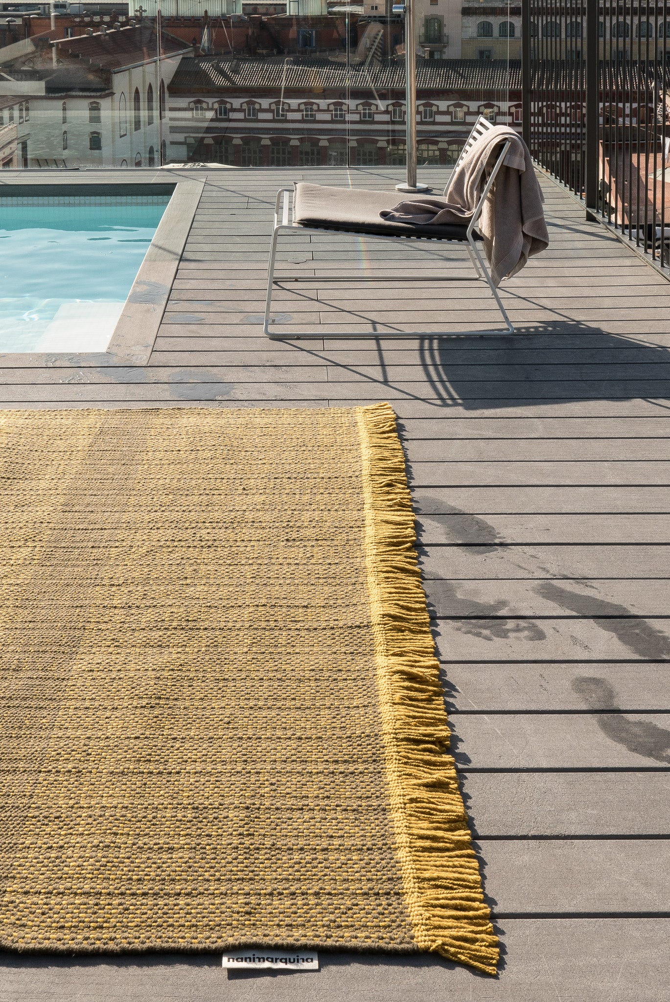 Tres Outdoor Texture Mustard Rug - 250x300