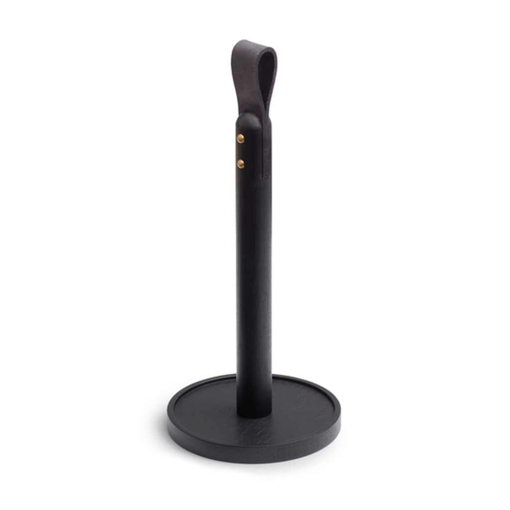 Norr Paper Towel Holder Oak/Blck/Leather